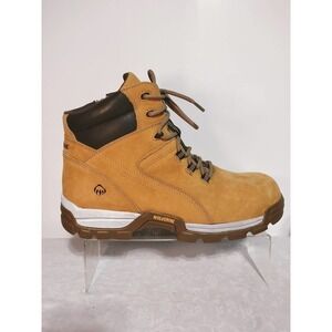 Wolverine Steel Cap safety waterproof tan leather boots Men 11 EW Woman 12.5